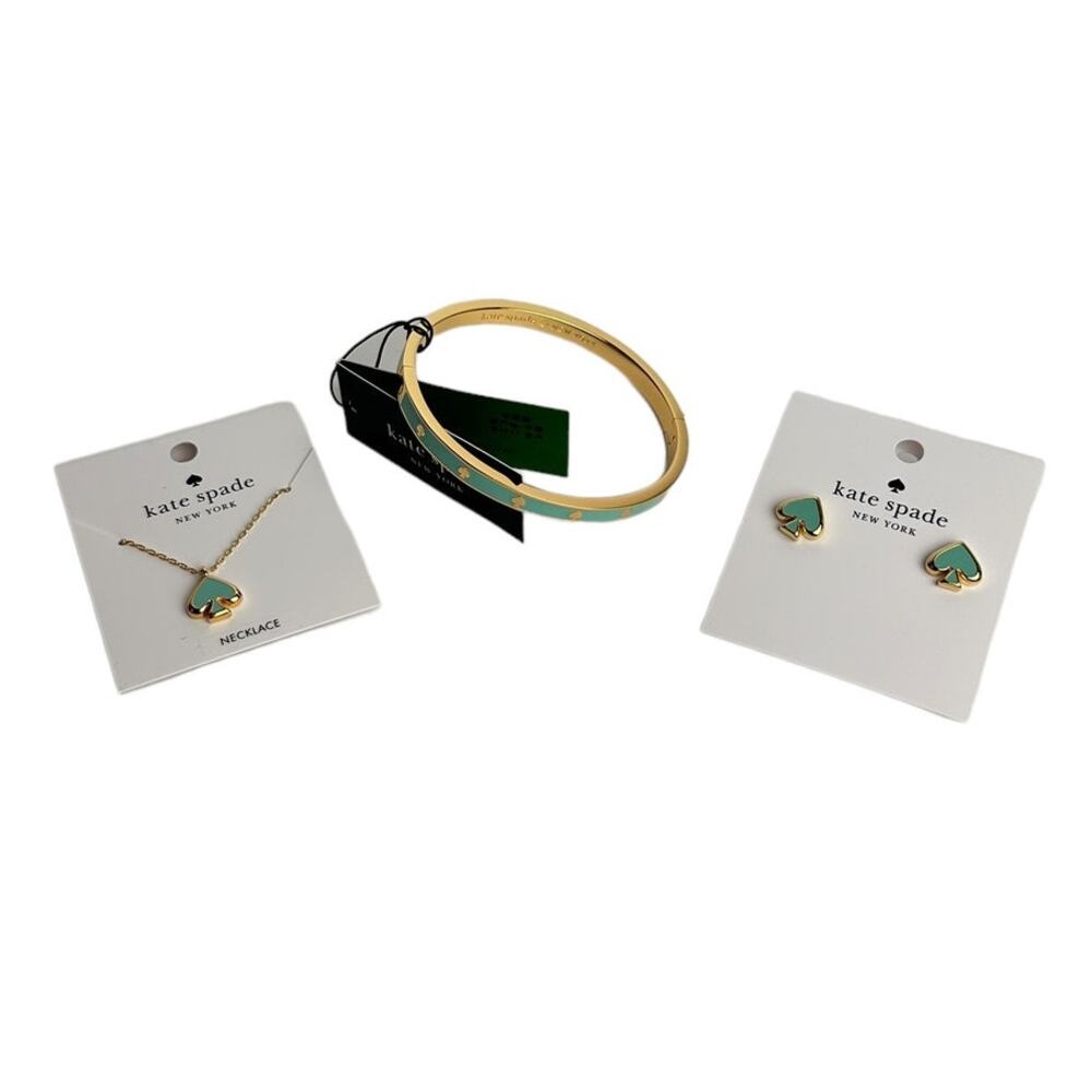 Kate Spade Everyday Spade Enamel earrings, necklace and Bracelet Set